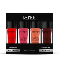 Renee Set Of 4 Gloss Touch Nail Enamel, 20ml - N03 Red Parade-9