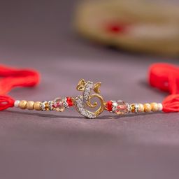 Voylla Divine Ganesha American Diamond Studded Thread Rakhi-image-26