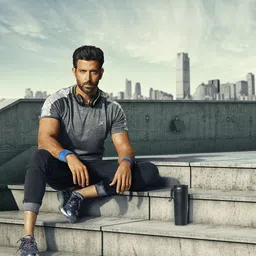 HRX by Hrithik Roshan Men Charcoal Grey Slim Advanced Rapid Dry Raglan T-shirt-image-6