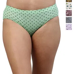Feelings Pack Of 6 Assorted Floral Printed Cotton Mid-Rise Anti Microbial Basic Briefs-picture-16