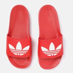 ADIDAS Originals Men Red & White Adilette Lite Printed Sustainable Sliders-picture-43