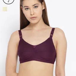 Leading Lady Pack of 2 Solid Non-Wired Non Padded T-shirt Bras m-CONCENT-2-21