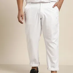 SOJANYA PLUS Men White Smart Trousers-image-97