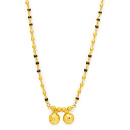 Digital Dress Room Black Gold-Plated Beaded Vati Pendant South Indian-Style Mangalsutra-image-92