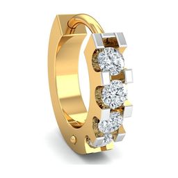 KUBERBOX Dainty Rhodium Plated 18KT Gold Diamond Studded Nose Ring-0.63gm-image-81