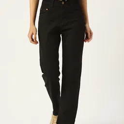 PARIS HAMILTON Women Black Straight Fit High-Rise Stretchable Jeans-18