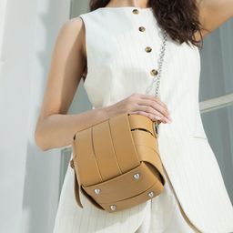 HAUTE SAUCE by Campus Sutra Leather Structured Shoulder Bag-image-83