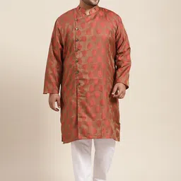 SOJANYA PLUS Size Men Red Woven Design Kurta-2
