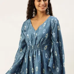 Ethnovog Ethnic Motifs Print Kimono Sleeve A-Line Midi Dress-picture-27