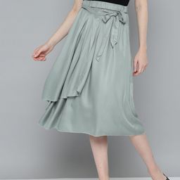 Tokyo Talkies Tulip Hem Wrap Style A-Line Skirt-picture-15