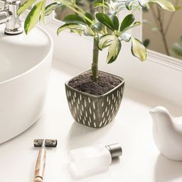 Claymistry Green & Beige 2 Pieces Glossy Ceramic Raindrop Planters-3