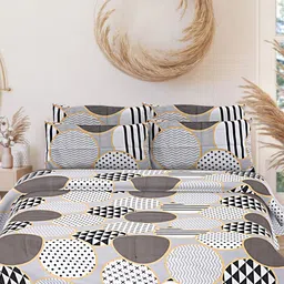 INDHOME LIFE Blue Floral 180 TC Pure Cotton Queen Bedsheet & 2 Pillow Covers-image-17