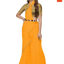 REDFISH Solid/Plain Daily Wear Chiffon, Georgette Saree-picture-25