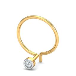 KUBERBOX 18K Yellow Gold Diamond Bruce 2 mm Nose Wire-50