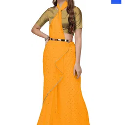 REDFISH Solid/Plain Daily Wear Chiffon, Georgette Saree-picture-3