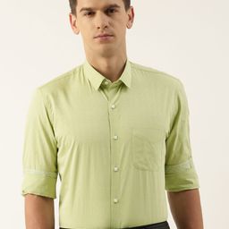 Peter England Ethnic Motifs Self-Design Slim Fit Pure Cotton Formal Shirt-image-89