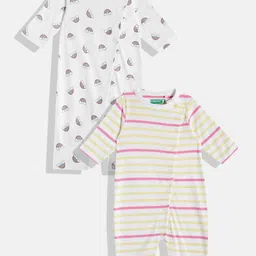 United Colors of Benetton Infant Girls Pack of 2 Pure Cotton Rompers-29