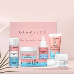 GLAMVEDA Glass Skin Set Of 6 Rice & Ceramide Skin Care Gift Set-44