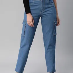 ADBUCKS Relaxed Fit High-Rise Pure Cotton Stretchable Jeans-picture-27