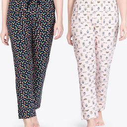 ariel Pack Of 2 Printed Pure Cotton Breathable Lounge Pants-image-67