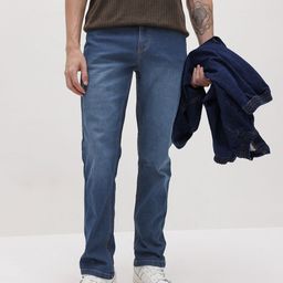 The Roadster Life Co. Men Slim Fit Mid-Rise Light Fade Stretchable Jeans-picture-2