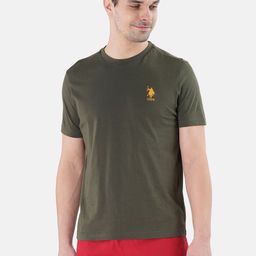 U.S. Polo Assn. Men Olive Green Solid Pure Cotton Lounge T-Shirt-image-69