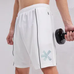 HRX by Hrithik Roshan Men Brand Logo Printed Mid-Rise Training Shorts with Contrast Piping-picture-3