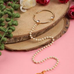 House of Pataudi Gold-Plated Artificial Stones and Beads Ring Nosepin-27