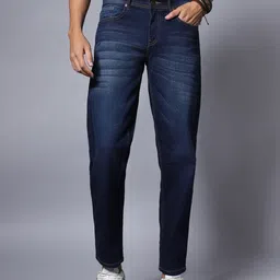 High Star Men Blue Relaxed Fit Mid-Rise Light Fade Jeans-image-68