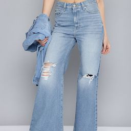 Levis Women Pure Cotton Ribcage Bell Bottom High-Rise Mildly Distressed Heavy Fade Jeans-image-53