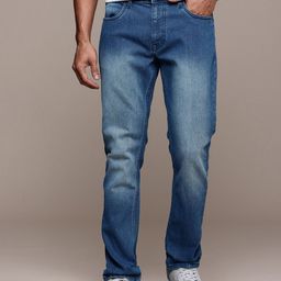 WROGN Men Slim Fit Mid-Rise Clean Look Stretchable Jeans-picture-5