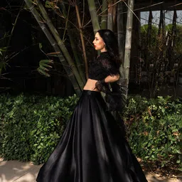 Rashika Sharma Embroidered Satin Sequinned Lehenga & Blouse With Dupatta-image-31