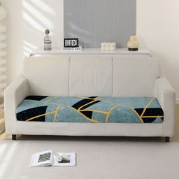 HOKIPO Blue & Black Printed Polyester 3 Seater Sofa Seat Cover-image-72