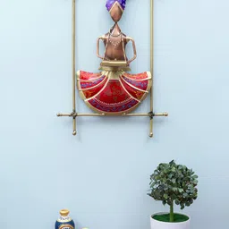 Golden Peacock Multicoloured Men Wall Hanging Showpiece-image-96