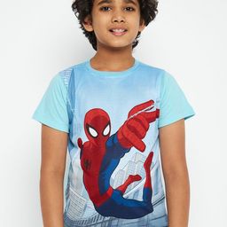 YK Marvel Boys Blue Avengers Spiderman Print Round Neck T-shirt-image-79