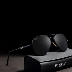 RESIST EYEWEAR Lens & Aviator Sunglasses With UV Protected Lens ANDREWBLACKBLACK-13