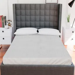 AVI White Solid Double Size Waterproof Mattress Protector-13