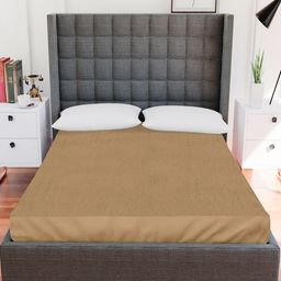 AVI Beige Solid Double Size Waterproof Mattress Protector-image-84