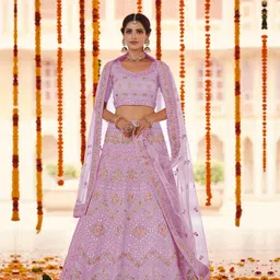Fusionic Embroidered Semi-Stitched Lehenga & Unstitched Blouse With Dupatta-picture-37
