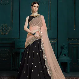 Fusionic Embroidered Semi-Stitched Lehenga & Unstitched Blouse With Dupatta-51