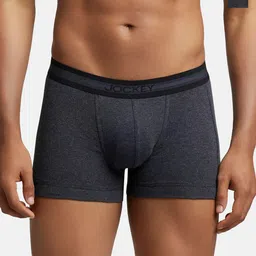 Jockey Men Pack of 2 Charcoal Black Solid Super Combed Cotton Trunk-31