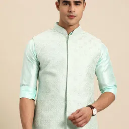 RAJUBHAI HARGOVINDAS Men Embroidered Nehru Jacket-picture-10