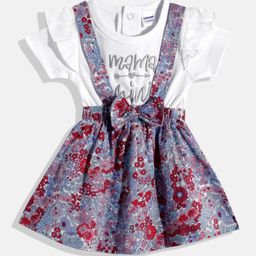 Moms Love Infant Girls Floral Print Bow Detail Pleated Fit & Flare Dress-image-66