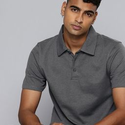 R.Code by The Roadster Life Co. Textured Polo Collar Relaxed Fit T-shirt-image-63