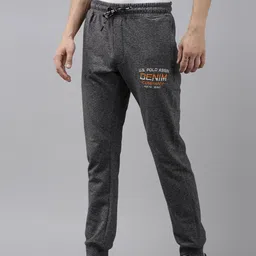 U.S. Polo Assn. Denim Co. Men Charcoal Grey & White Printed Joggers-picture-6