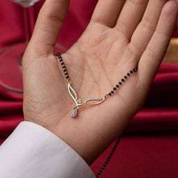 Anouk Gold-Plated Artificial Stones Studded and Beaded Mangalsutra-image-4