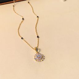 ABDESIGNS Gold-Plated American Diamond-Studded & Beaded Mangalsutra-10