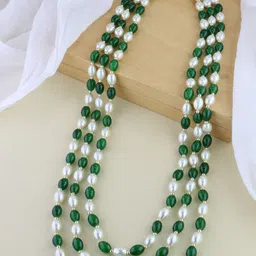 I Jewels Men Gold-Plated Stone Studded & Beaded Layered Necklace-image-93