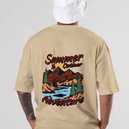 R.Code by The Roadster Lifestyle Co. Men Graphic Printed Round Neck Oversized T-shirt-image-45