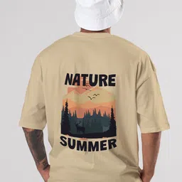 R.Code by The Roadster Lifestyle Co. Men Graphic Printed Round Neck Oversized T-shirt-image-42
